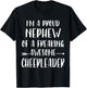 Funny I'm A Proud Cheer Nephew Of A Cheerleader Xmas T-Shirt - T-Shirt | Black