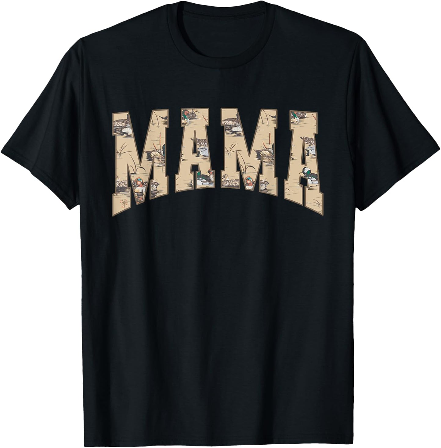 Hunting Mama Duck Camouflage Camo Waterfowl Duck Camo Women T-Shirt - T-Shirt | Black