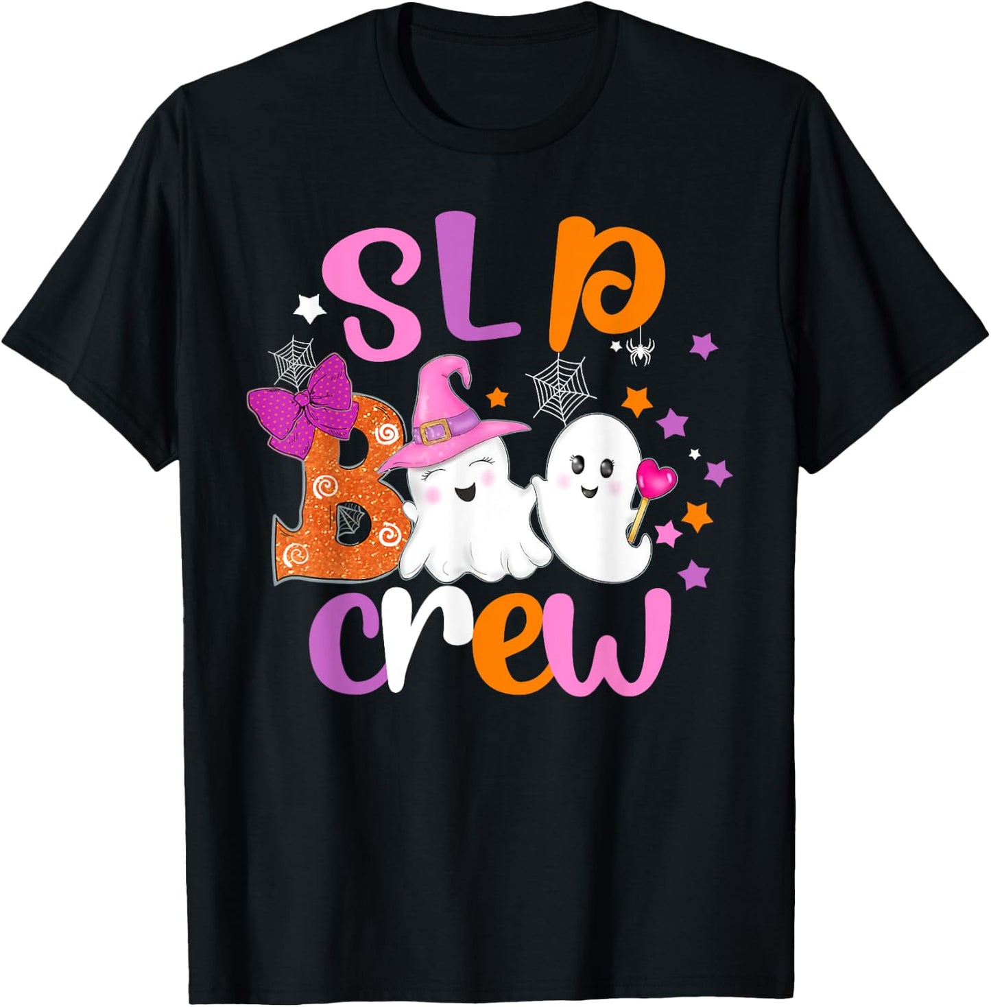 SLP Boo Crew Halloween Speech Therapy shirt SLP Halloween T-Shirt - T-Shirt | Black