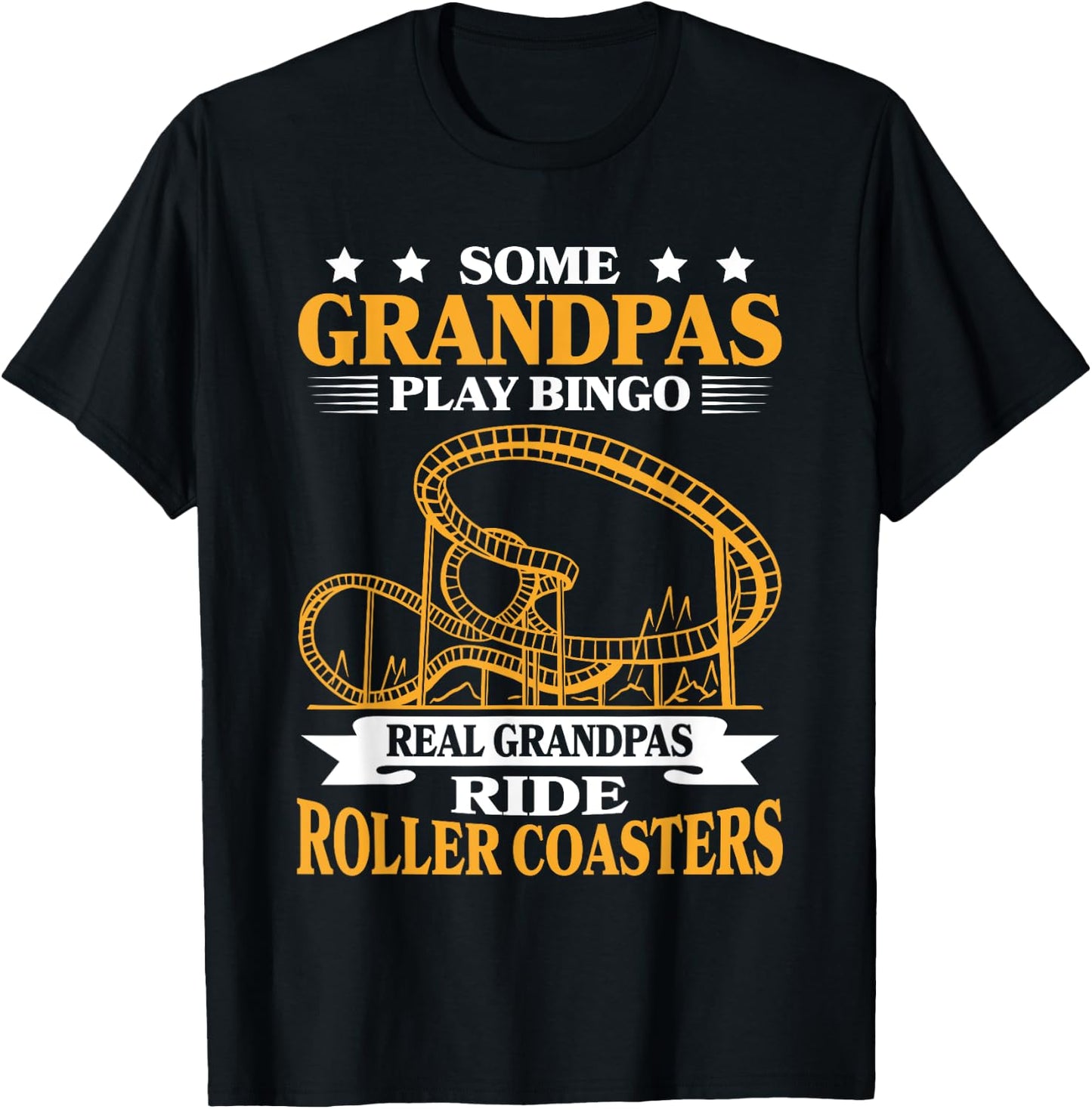 Grandfather Theme Park Amusement Park Grandpa Roller Coaster T-Shirt - T-Shirt | Black