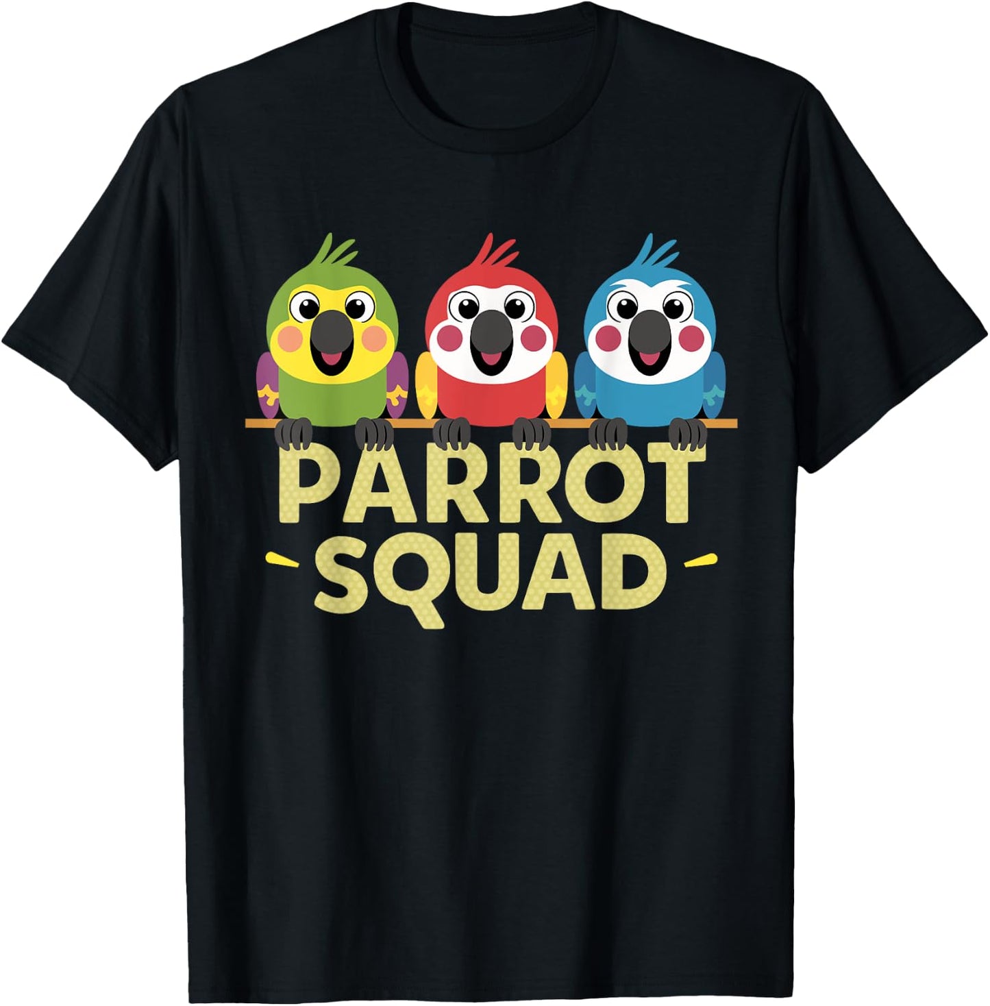 Parrot Squad for Parrot Lover Shirt | Kids Parrot T-Shirt - T-Shirt | Black