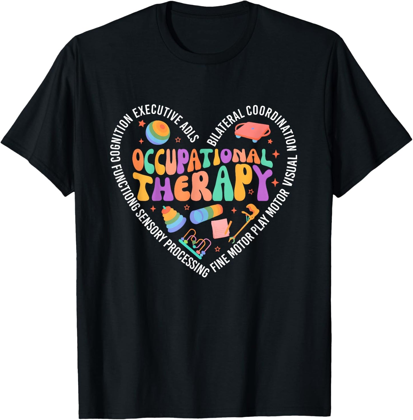 Occupational Therapy Groovy Occupational Therapist OT T-Shirt - T-Shirt | Black