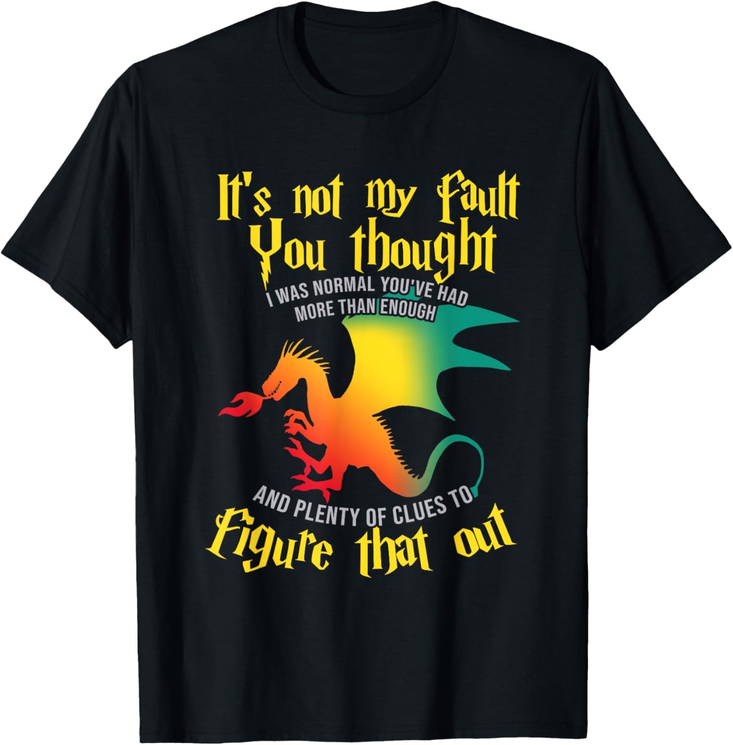 Dragon Shirt Men Myrhical Creature Fantasy Fire T-Shirt - T-Shirt | Black