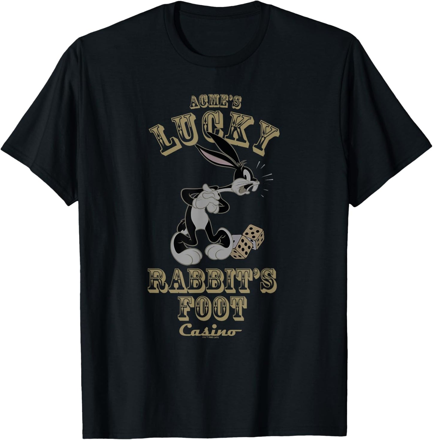 Looney Tunes Bugs Bunny Lucky Rabbit's Foot T-Shirt - T-Shirt | Black