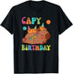 Capybara Capy Birthday Pun Happy Birthday T-Shirt - T-Shirt | Black