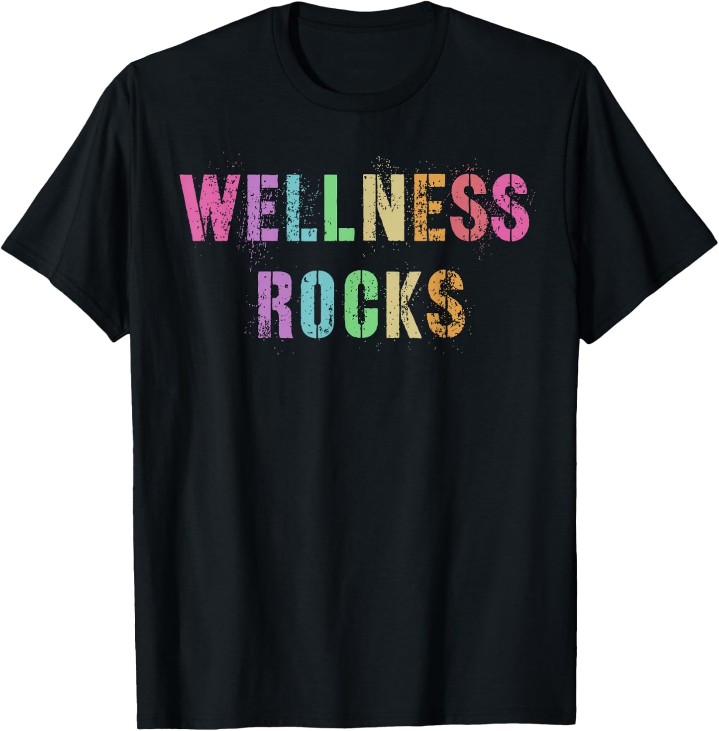WELLNESS ROCKS Fitness Crew Health Trainer Yoga Nurse Squad T-Shirt - T-Shirt | Black