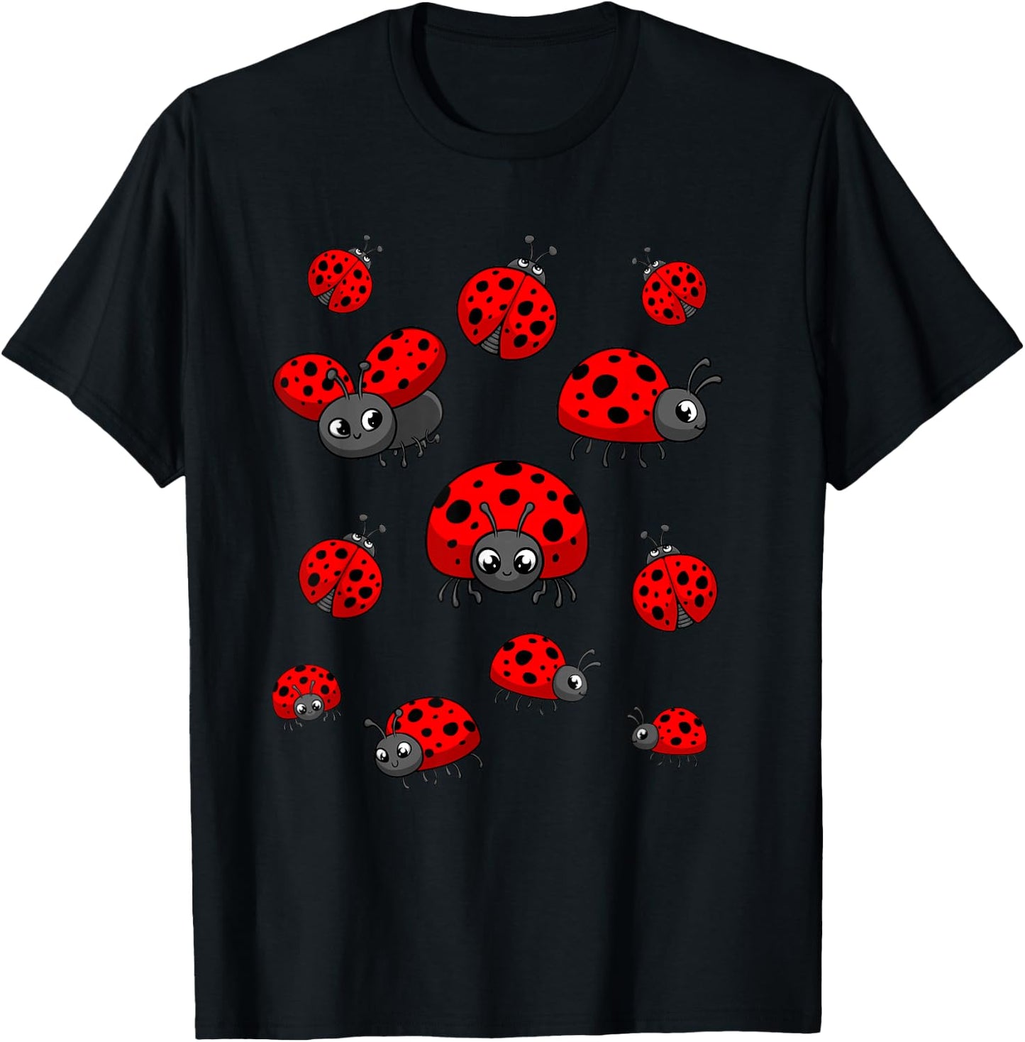 Ladybugs Art For Boy Girl Kid Toddler Insect Ladybug Lover T-Shirt - T-Shirt | Black