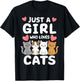 Cat Just A Girl Who Loves Cats T-Shirt - T-Shirt | Black