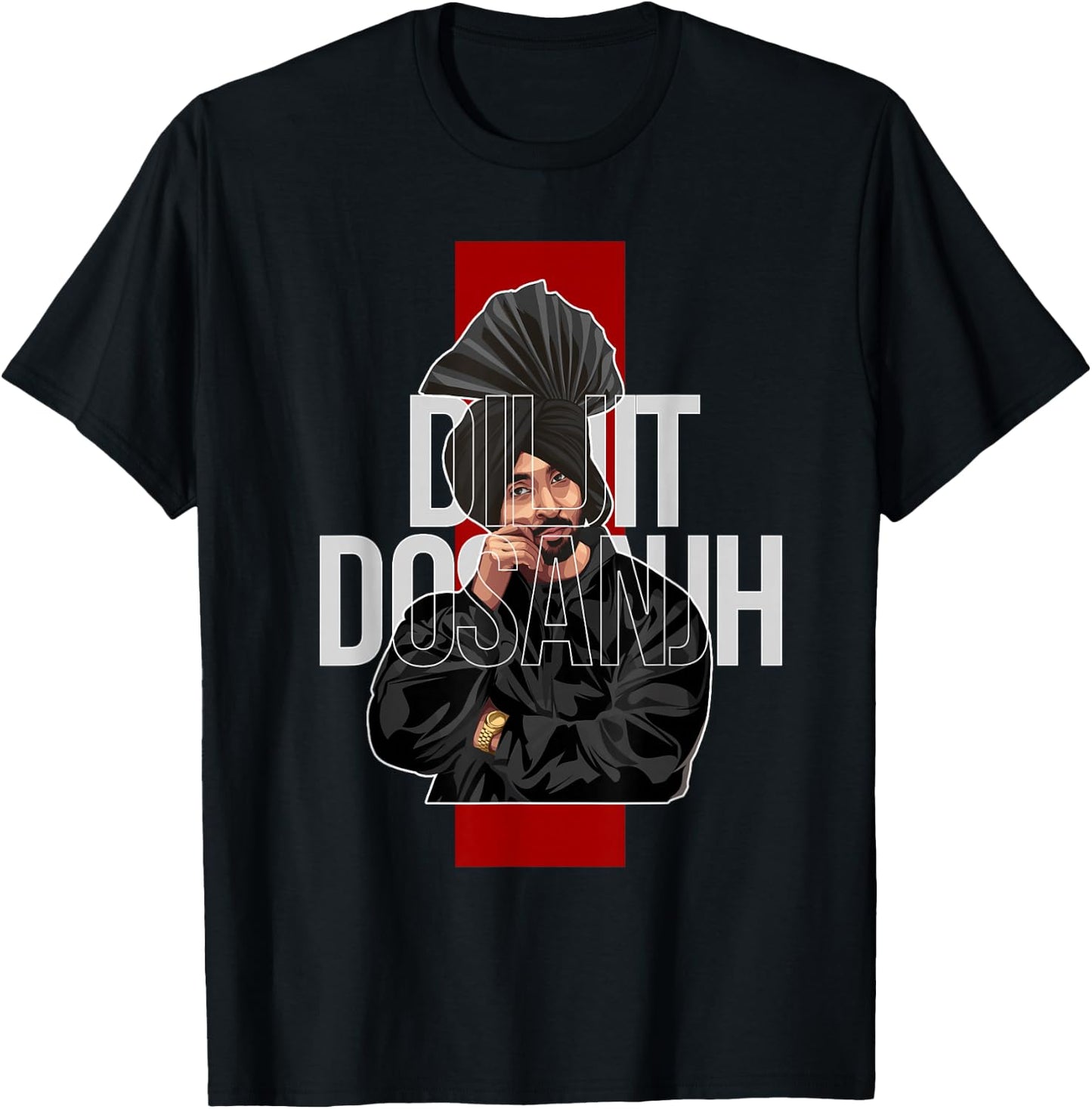DILJIT DOSANJH | Punjabi Singer | Desi Apparel | Punjabi T-Shirt - T-Shirt | Black