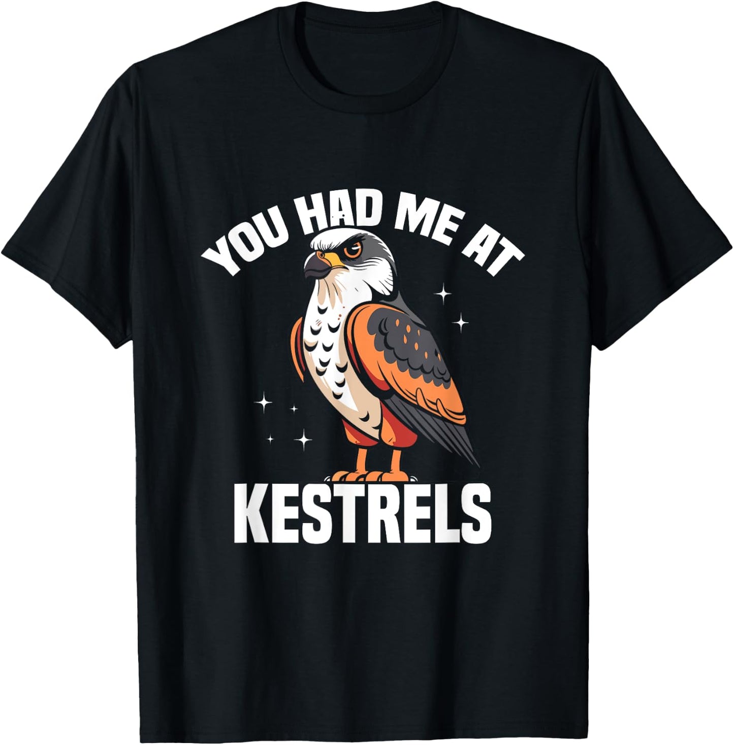 Kestrel Owner Birder Stuffed Animal Bird Food Kestrel T-Shirt - T-Shirt | Black
