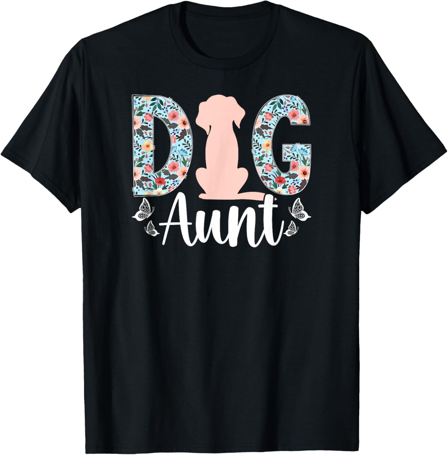 Dog Aunt Dog Auntie Dog Lover Aunt T-Shirt - T-Shirt | Black