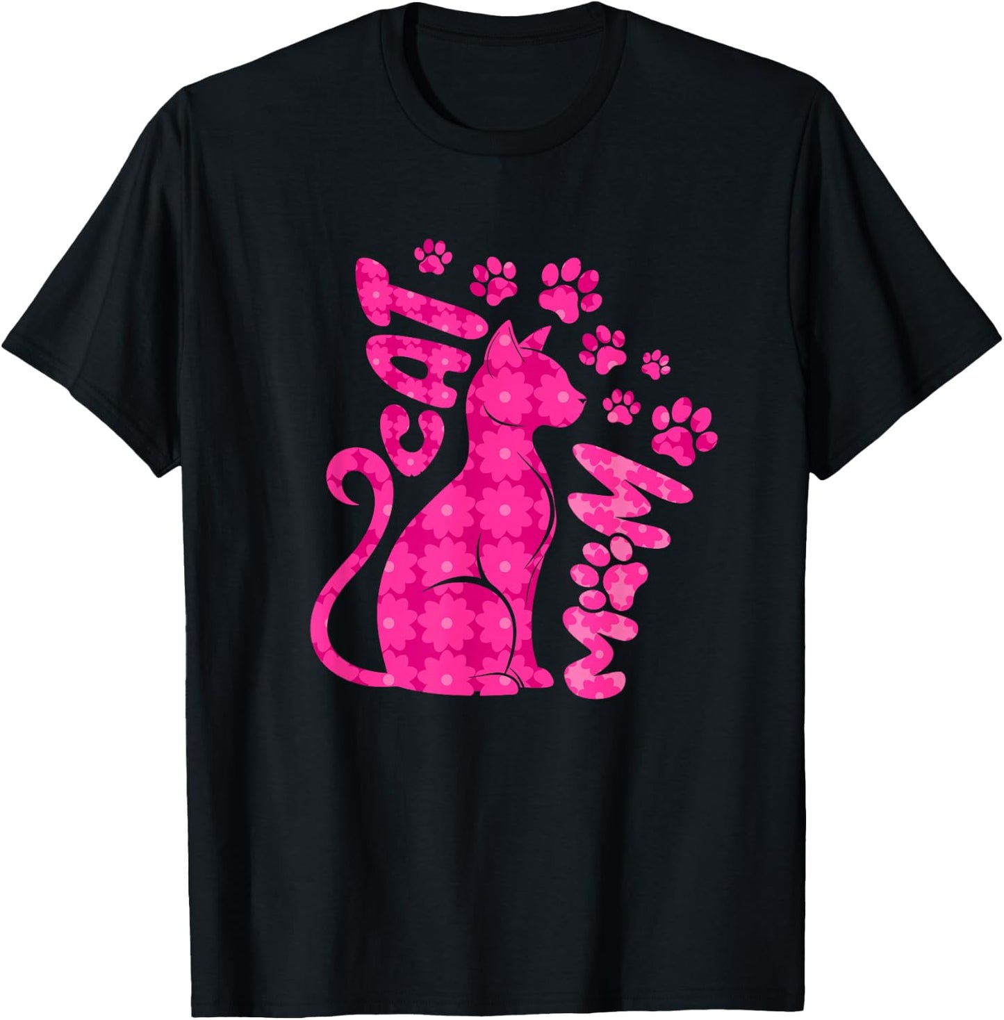 Cat Mom Happy Mothers Day For Cat Lovers Family Matching T-Shirt - T-Shirt | Black