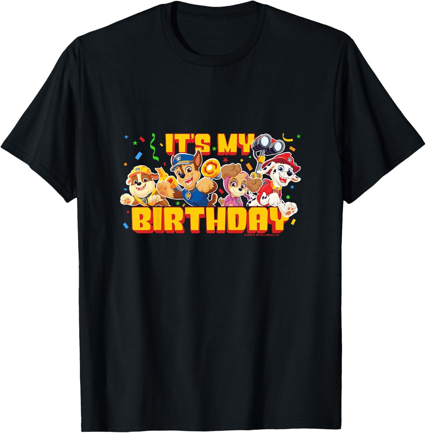 PAW Patrol Birthday It's My Birthday Cute Group Logo T-Shirt - T-Shirt | Black