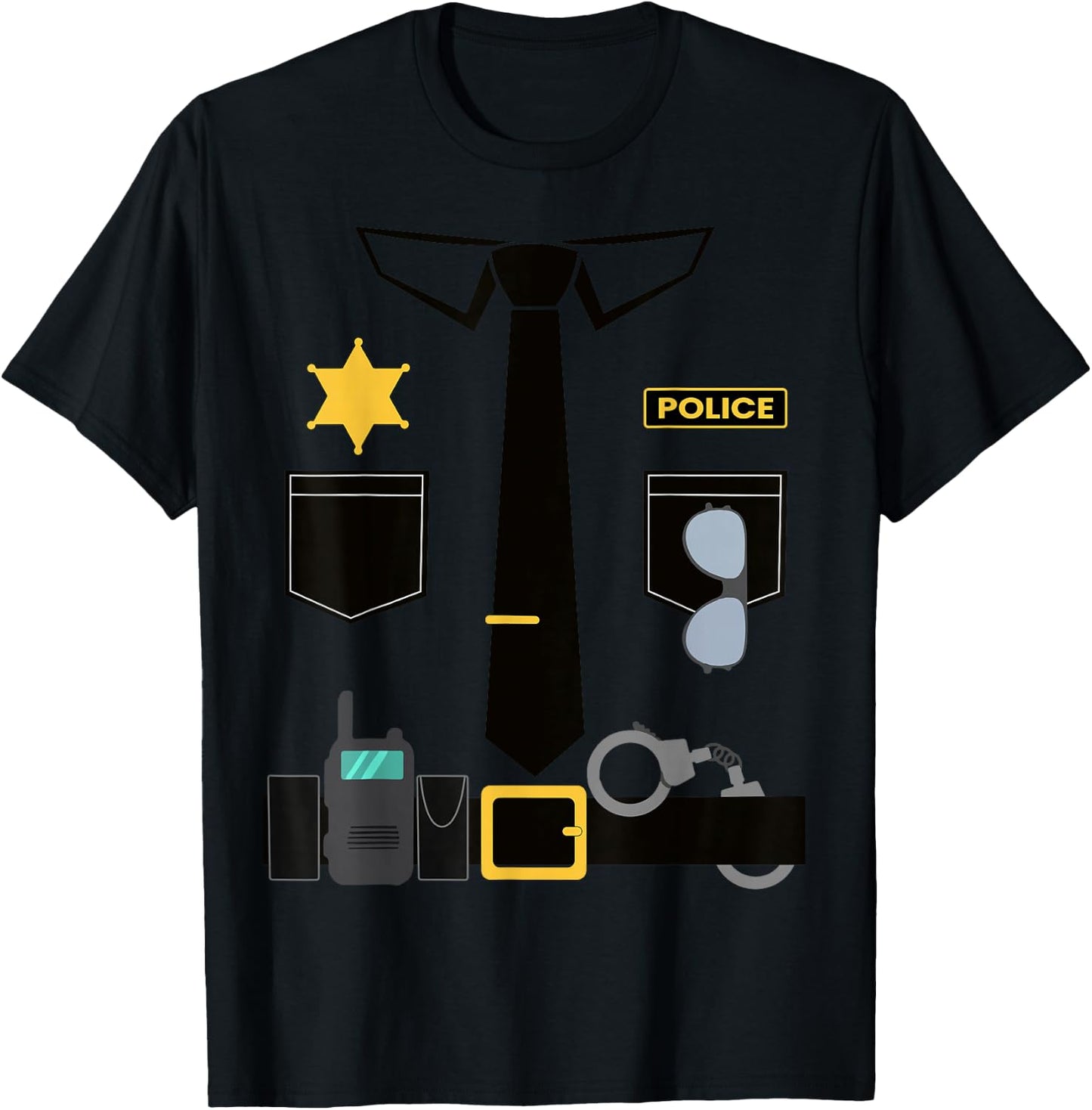 Police Costume For Kids Halloween Humor Law Enforcement T-Shirt - T-Shirt | Black