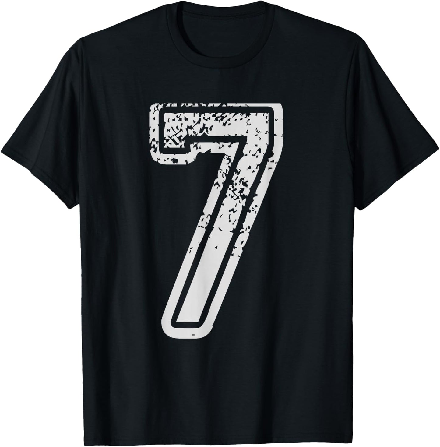 Team Jersey Uniforms Number 7 seven School Sports Birthdays T-Shirt - T-Shirt | Black