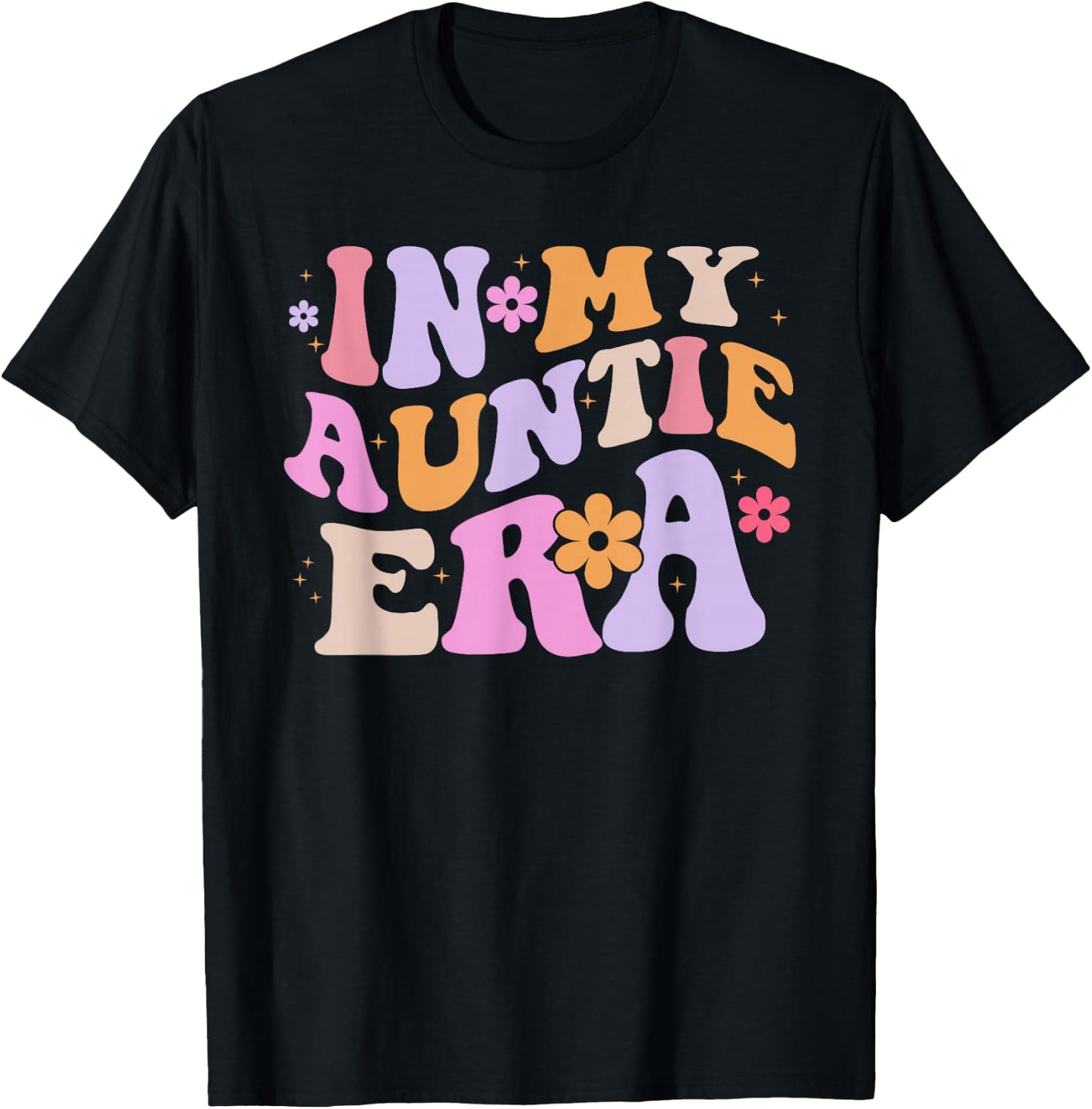 In My Auntie Era Retro Groovy for Cute Aunt Life Mothers Day T-Shirt - T-Shirt | Black