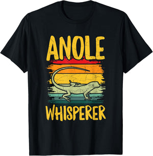 Anole Whisperer Quote for a Green Anole expert T-Shirt - T-Shirt | Black