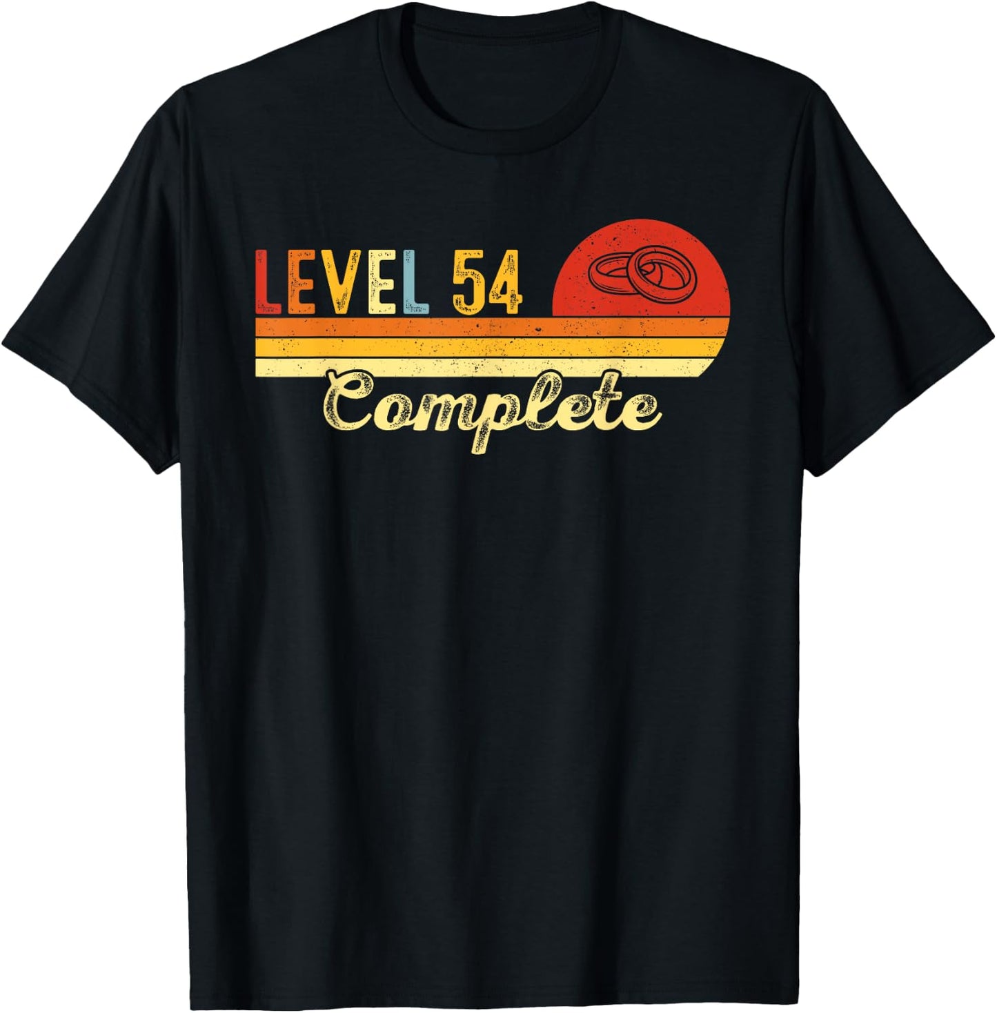 Level 54 Complete Couples Vintage 54th Wedding Anniversary T-Shirt - T-Shirt | Black