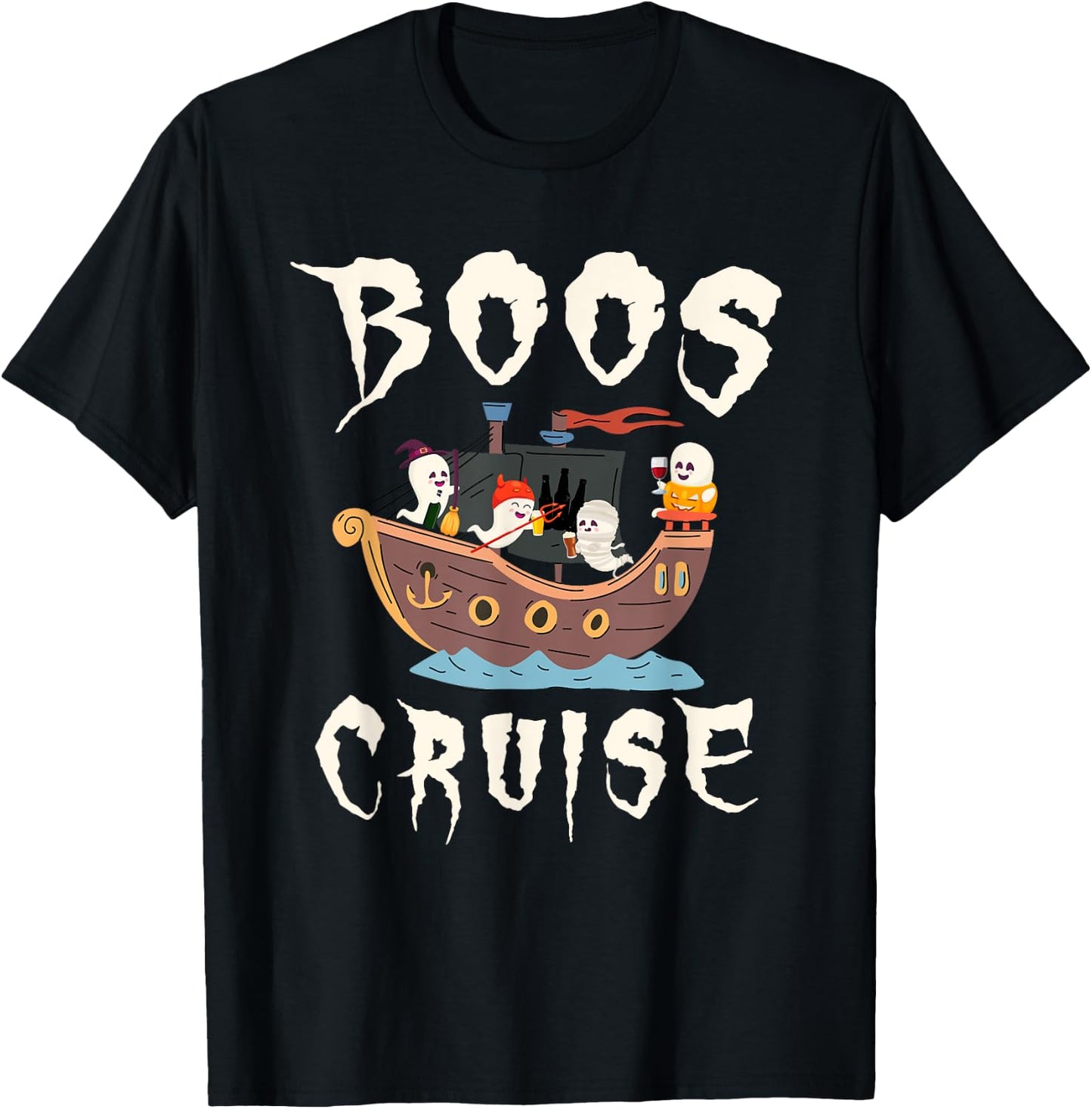 Halloween Party Wine Beer Drinking Boos Cruise T-Shirt - T-Shirt | Black
