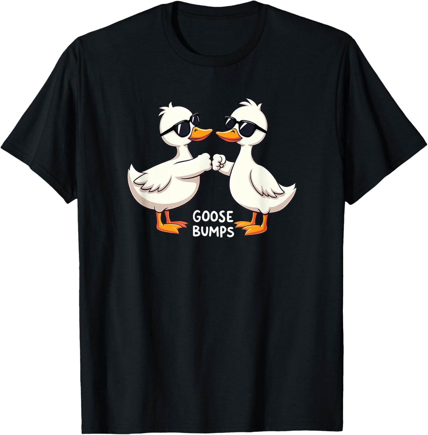 Goose Bumps Kids Cute Funny Geese Fist Bump Pun T-Shirt - T-Shirt | Black