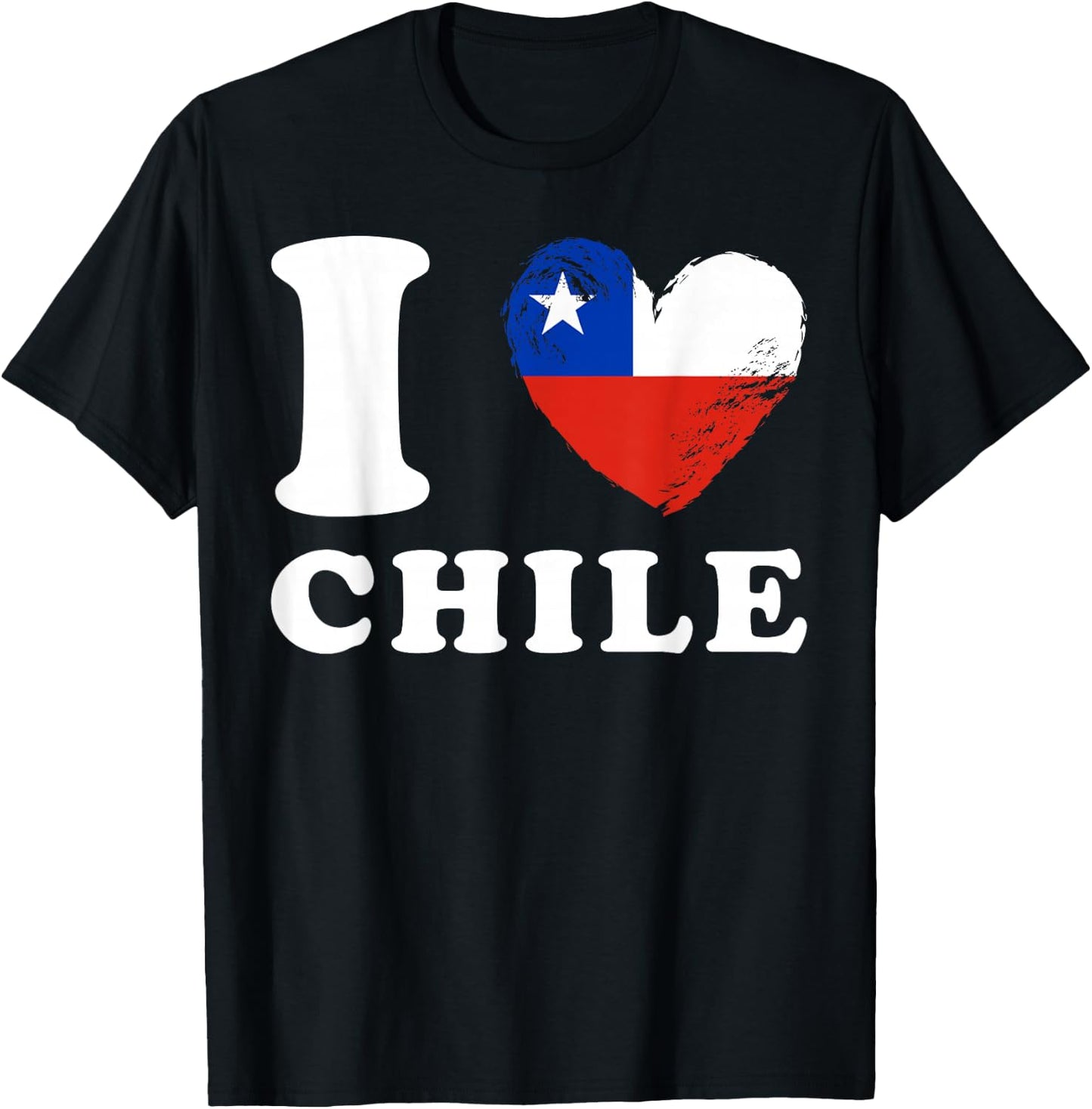 I Love Chile - Heart Flag Chile T-Shirt - T-Shirt | Black