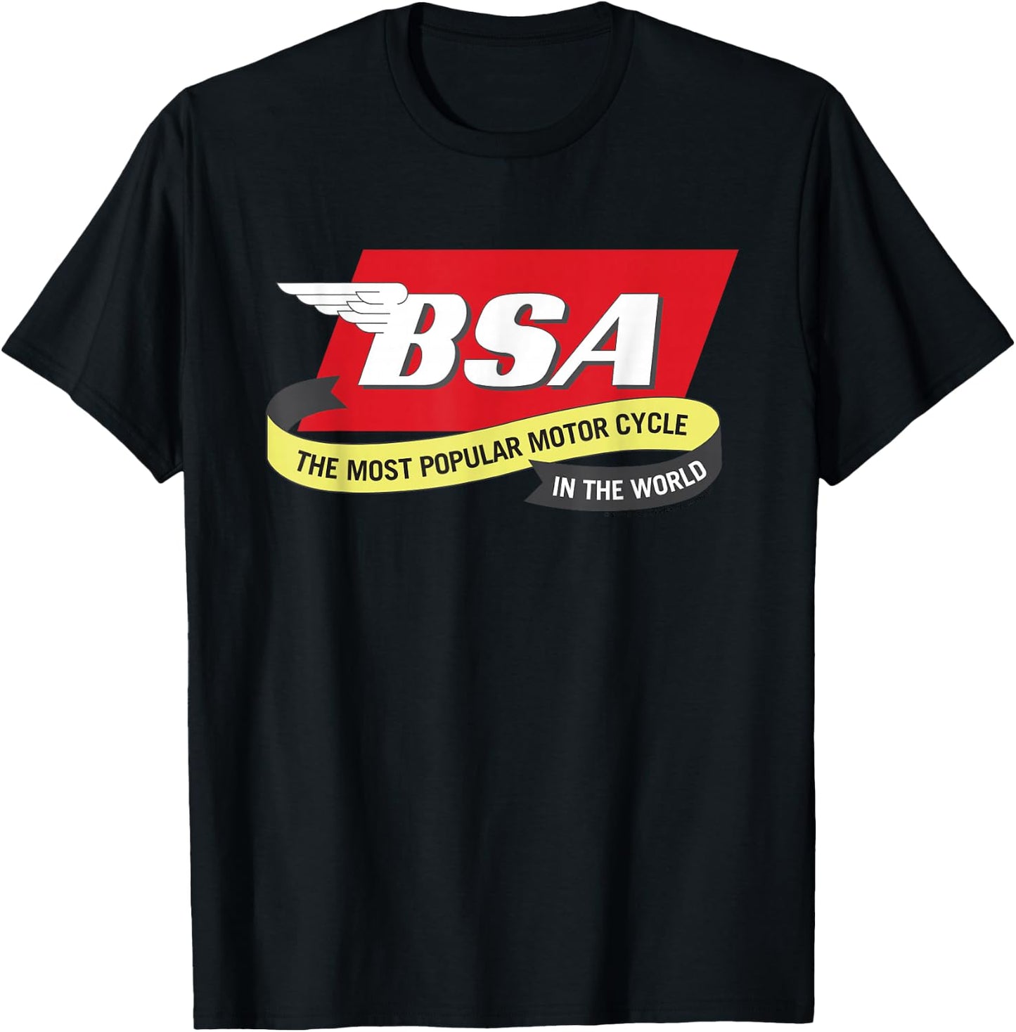 BSA Wingtip Logo Most Popular Motor Cycle T-Shirt - T-Shirt | Black