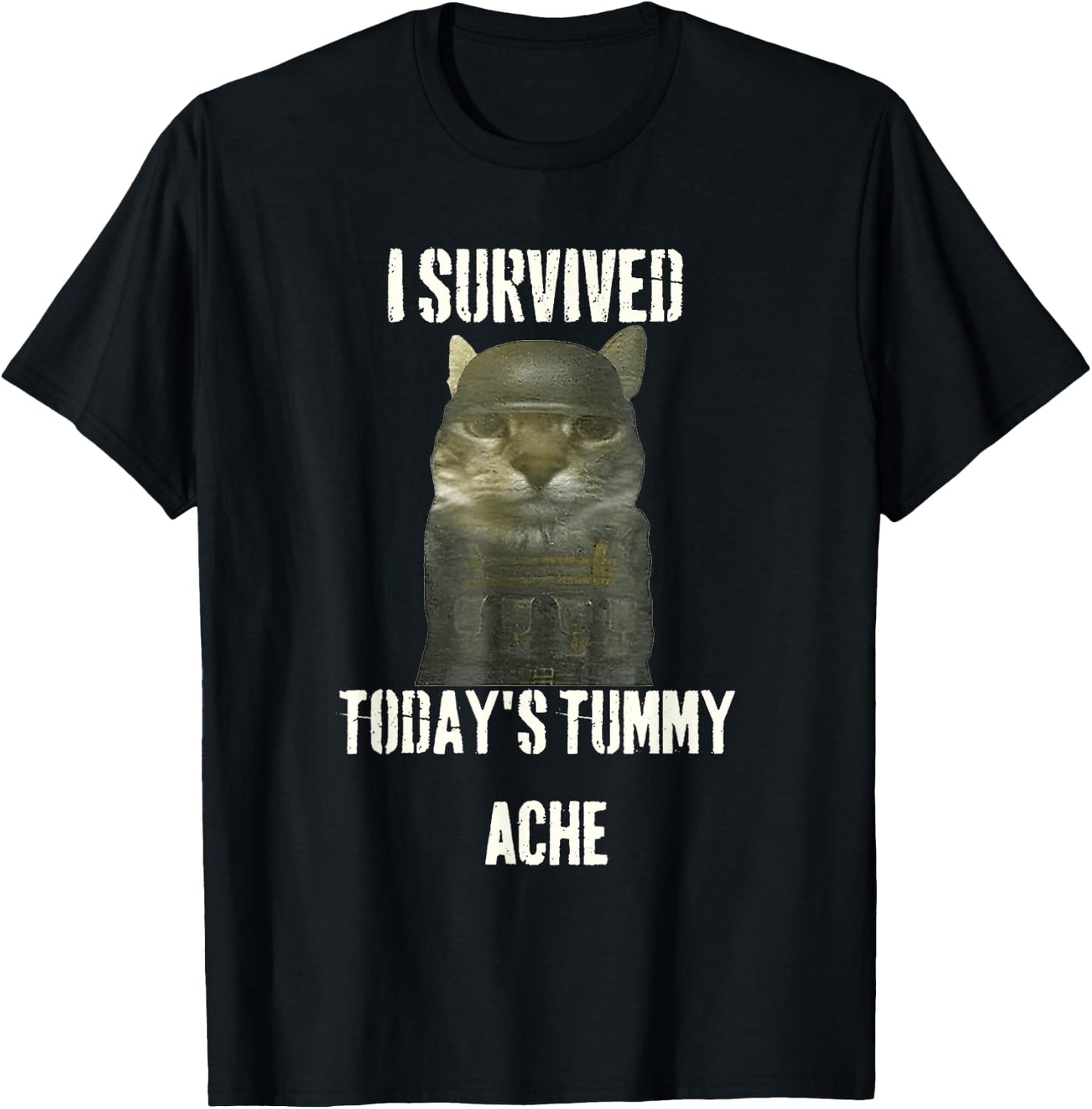 I Survived Today's Tummy Ache T-Shirt - T-Shirt | Black