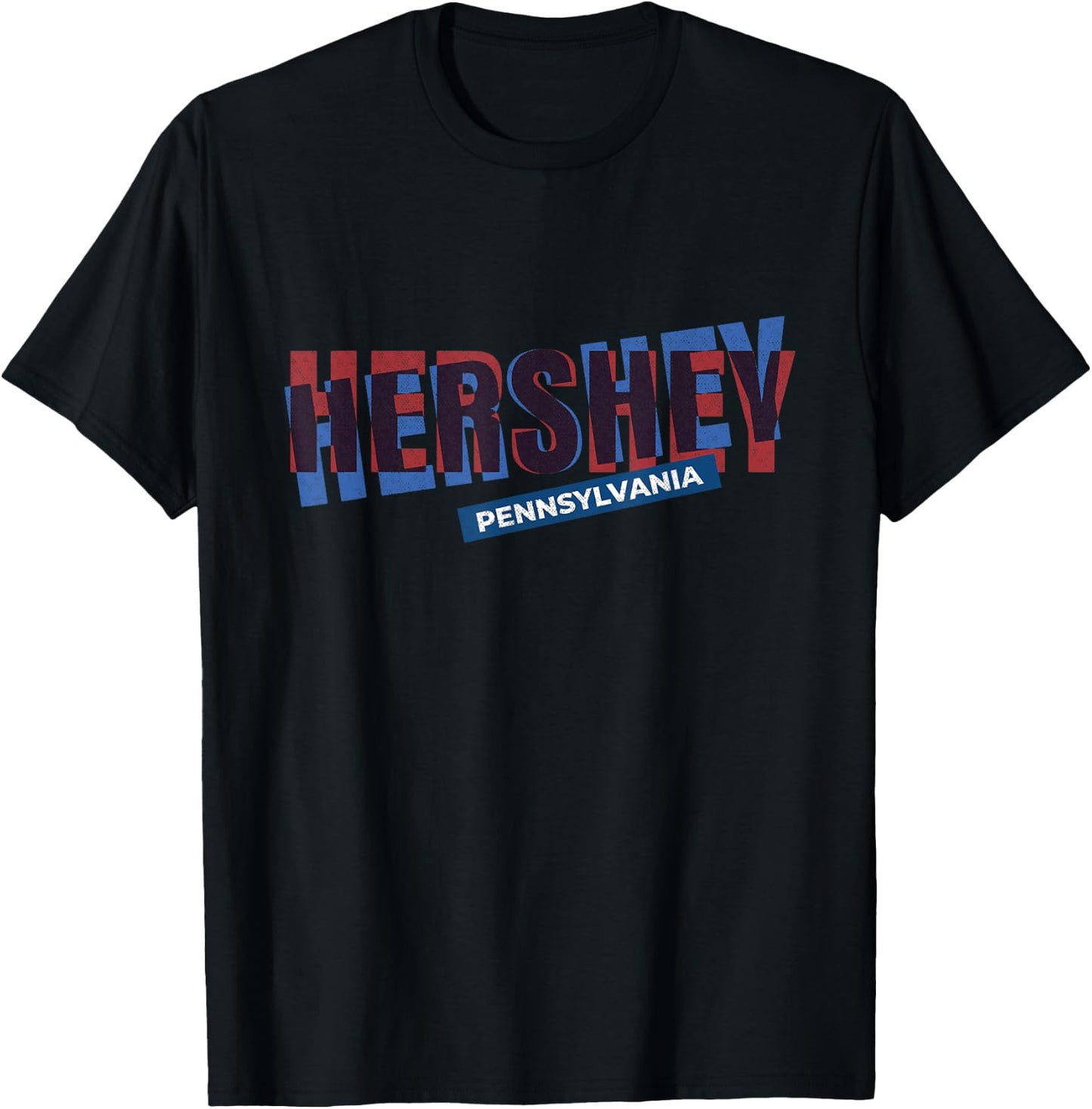 Hershey Pennsylvania Home Retro Vintage Typography T-Shirt - T-Shirt | Black