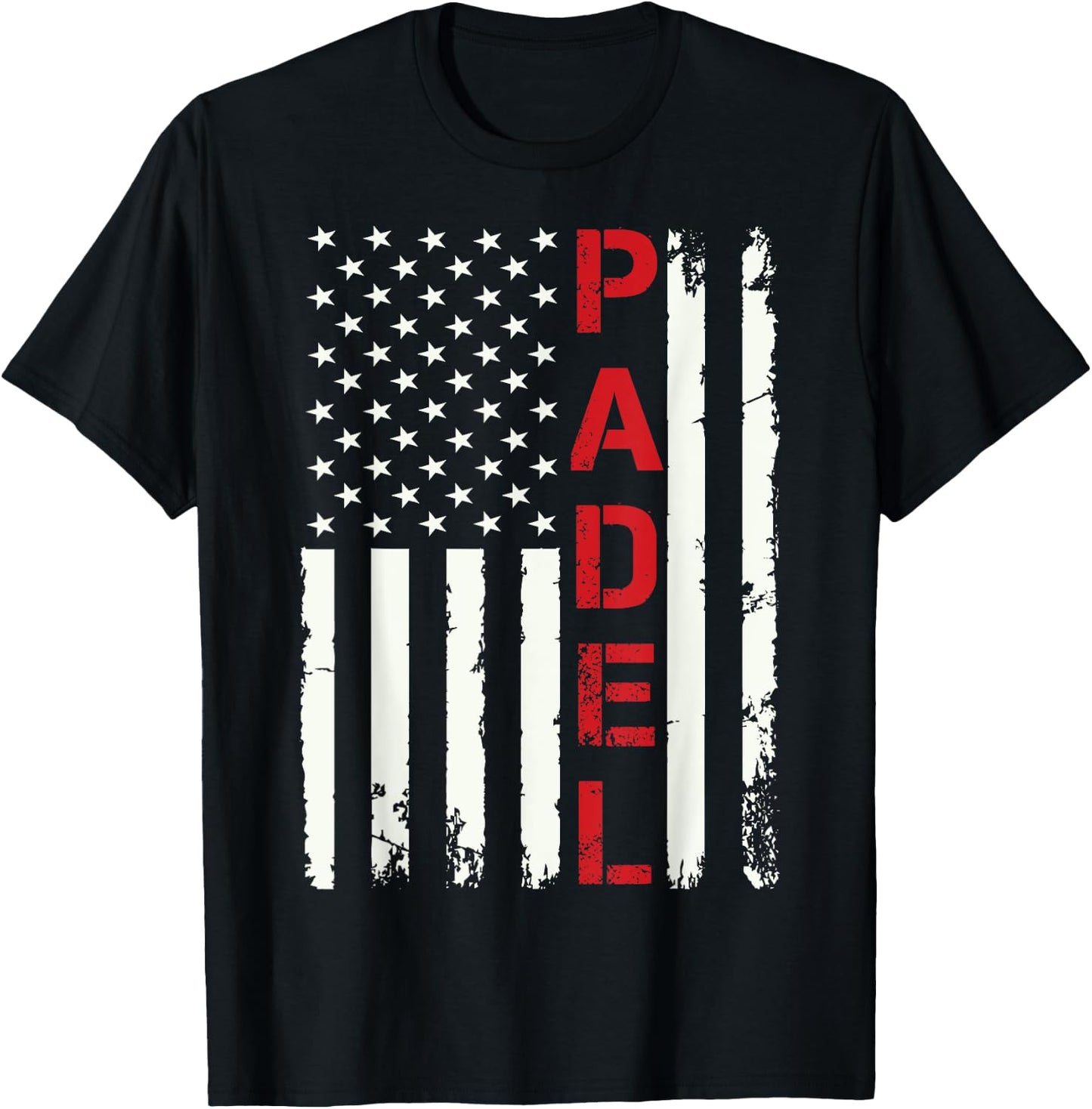 Padel-Shirt USA Flag Padel Player 4th Of July Men Father Day T-Shirt - T-Shirt | Black