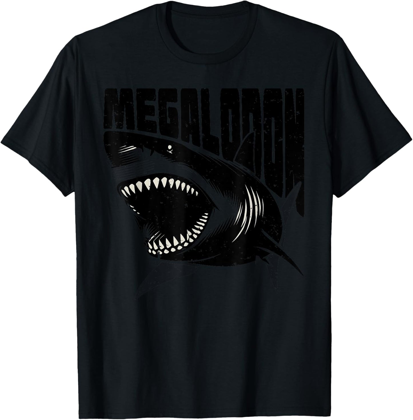 Megalodon shark lovers retro megalodons T-Shirt - T-Shirt | Black