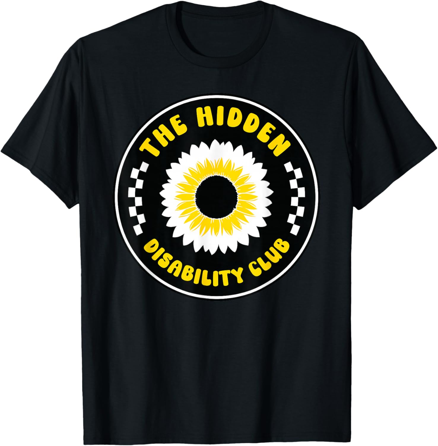 HIDDEN DISABILITY CLUB Sunflower Awareness T-Shirt - T-Shirt | Black