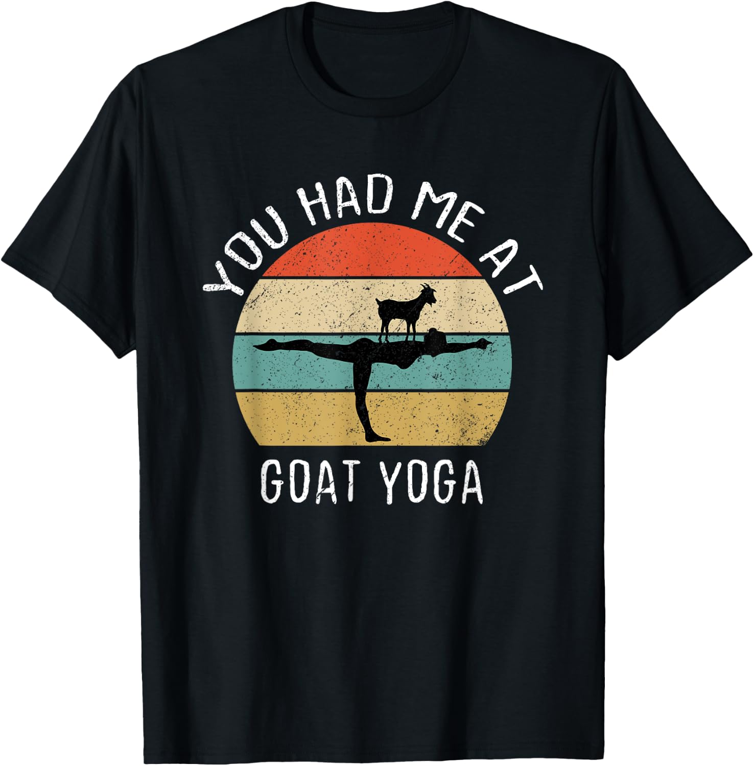 Goat Yoga Retro You Had Me At Baa Maste Goat Yoga Women T-Shirt - T-Shirt | Black