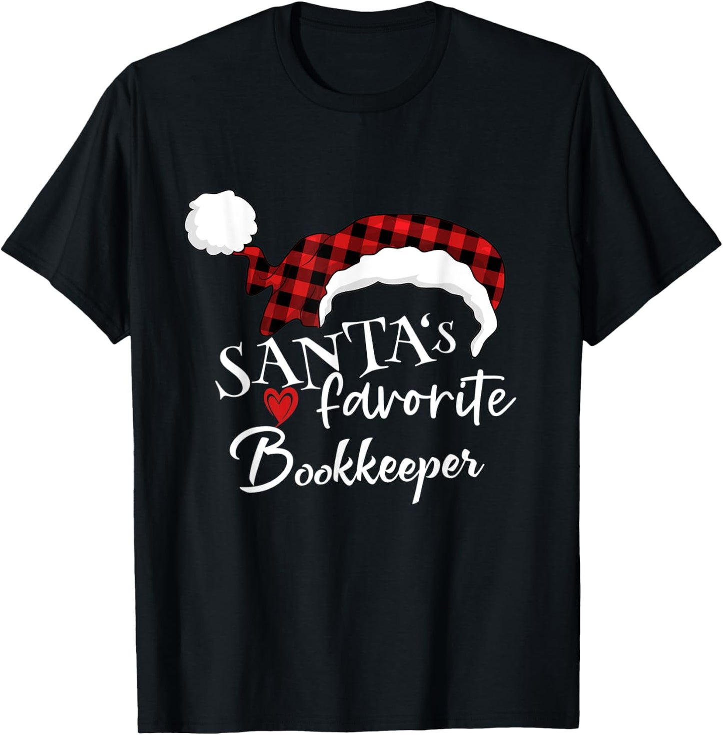 Santa's Favorite Bookkeeper T-Shirt - T-Shirt | Black
