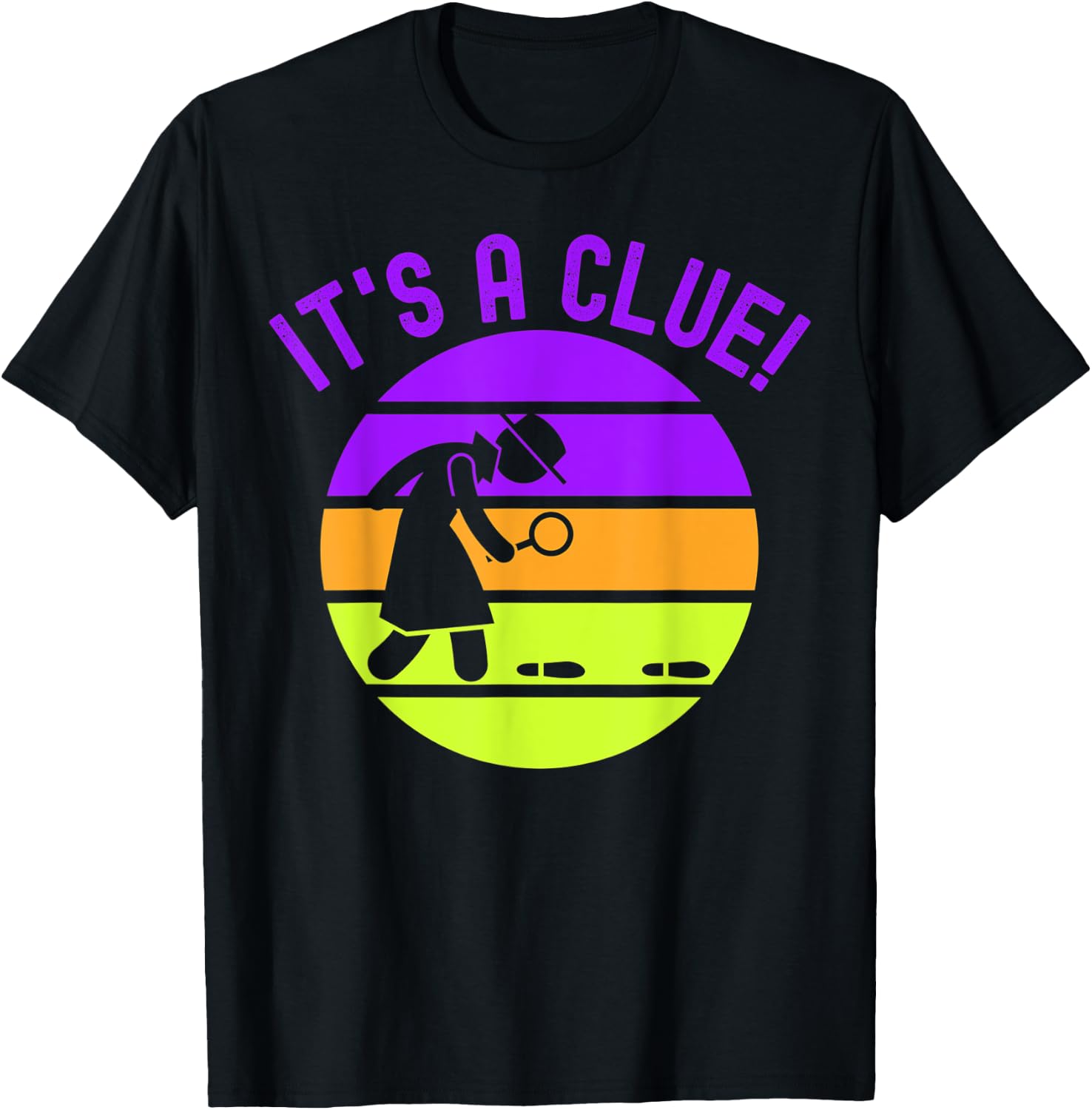 Retro Funny Detective Design & Men It's a Clue T-Shirt - T-Shirt | Black