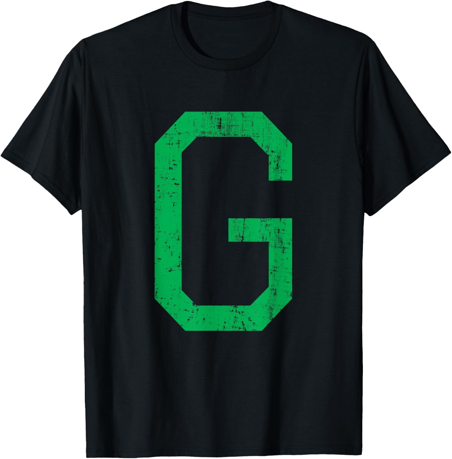 Letter G Uppercase Alphabet Initial Classic School College T-Shirt - T-Shirt | Black