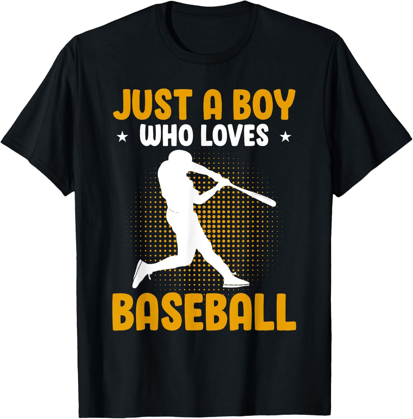 Just A Boy Who Loves Baseball T-Shirt - T-Shirt | Black
