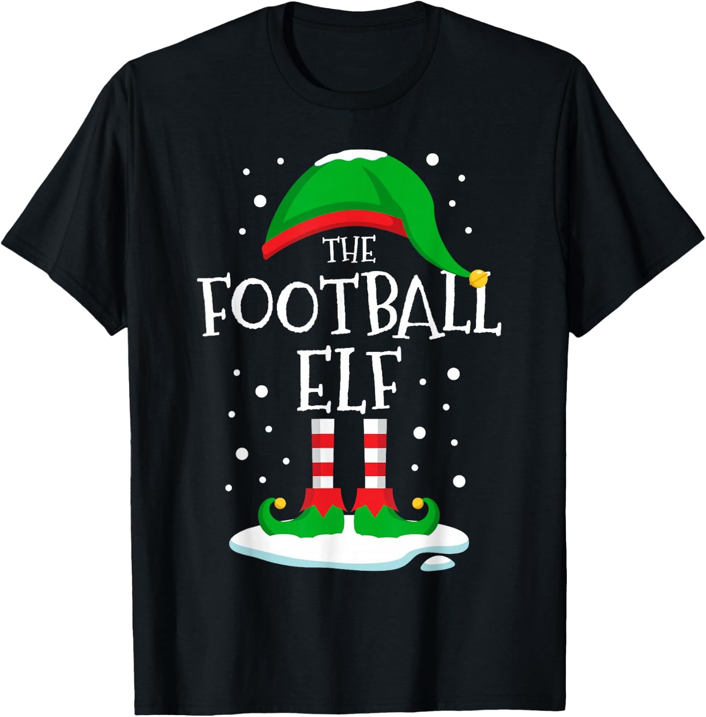 The Football Elf Christmas Family Matching Xmas Group Funny T-Shirt - T-Shirt | Black