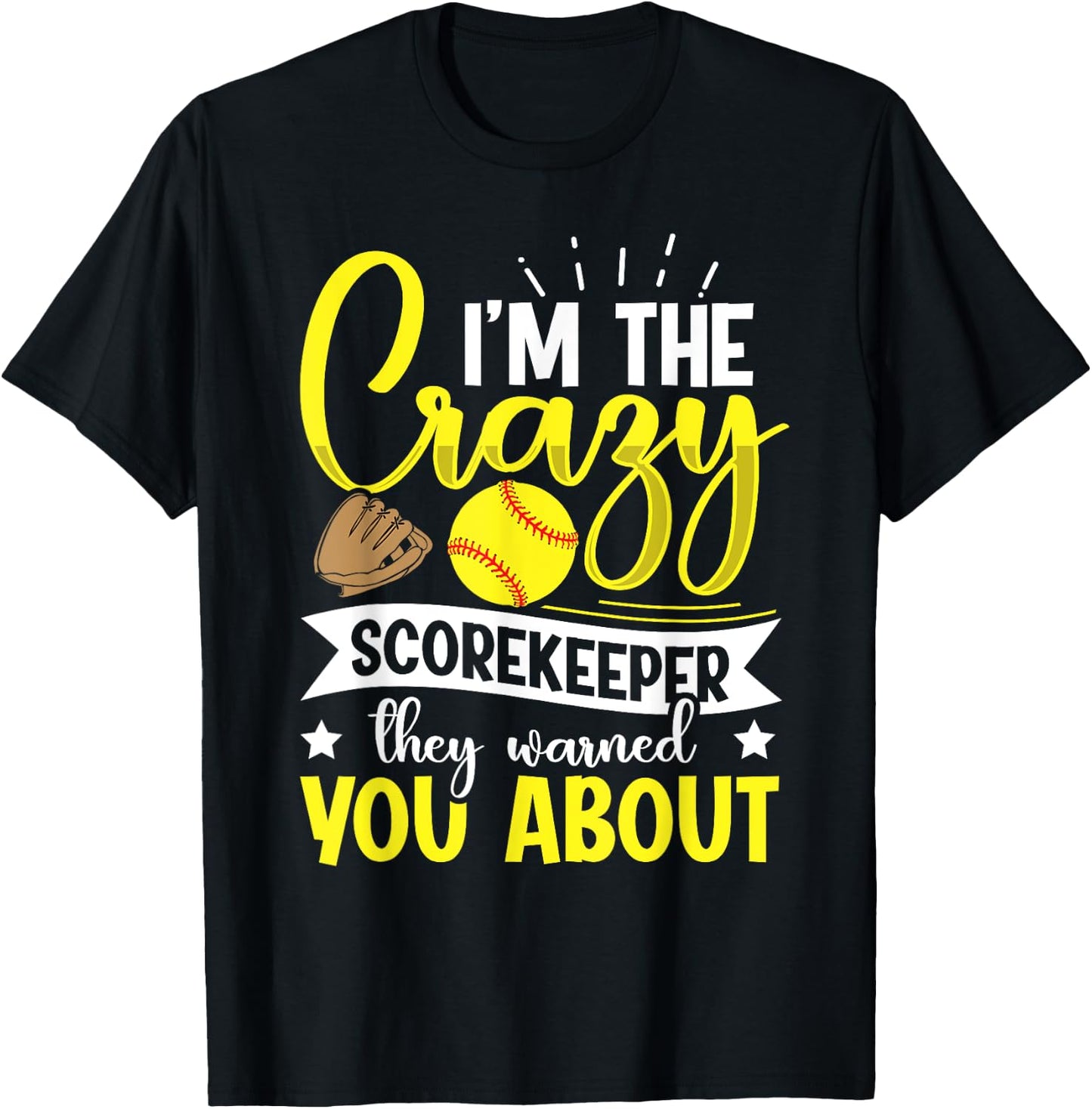 Softball Scorekeeper Design for a Score Book Keeper T-Shirt - T-Shirt | Black