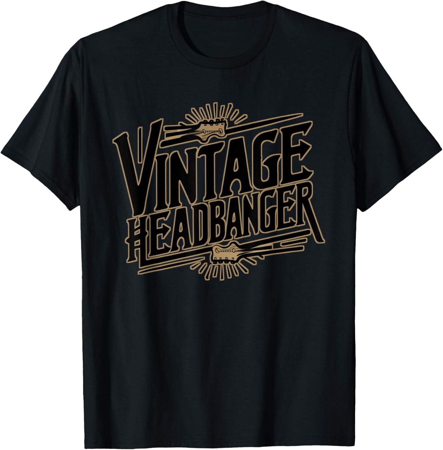 Vintage Headbanger 80's Heavy Metal Music Lovers Funny T-Shirt - T-Shirt | Black