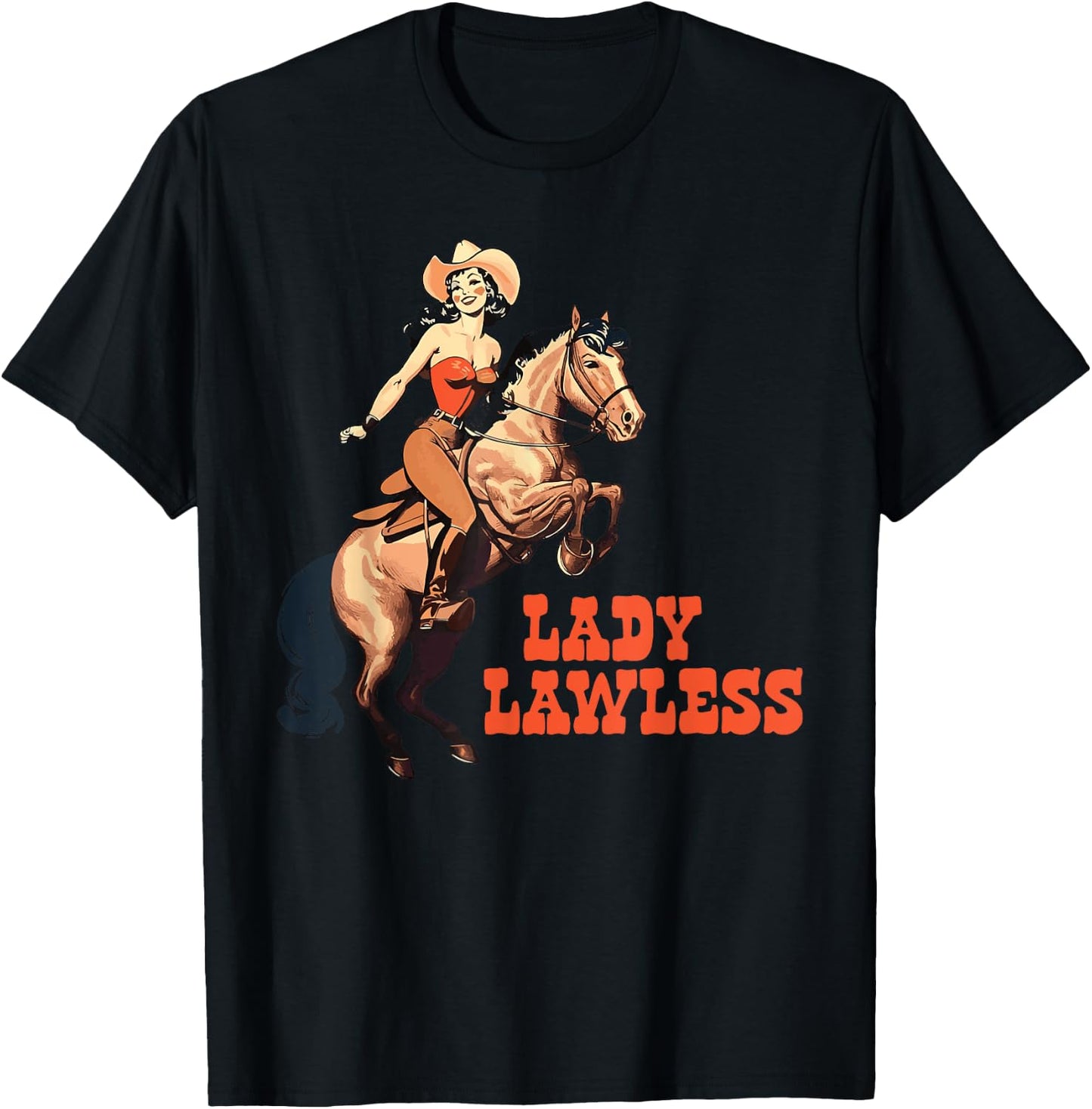 Lady Lawless Western cowgirl aesthetic vintage T-Shirt - T-Shirt | Black
