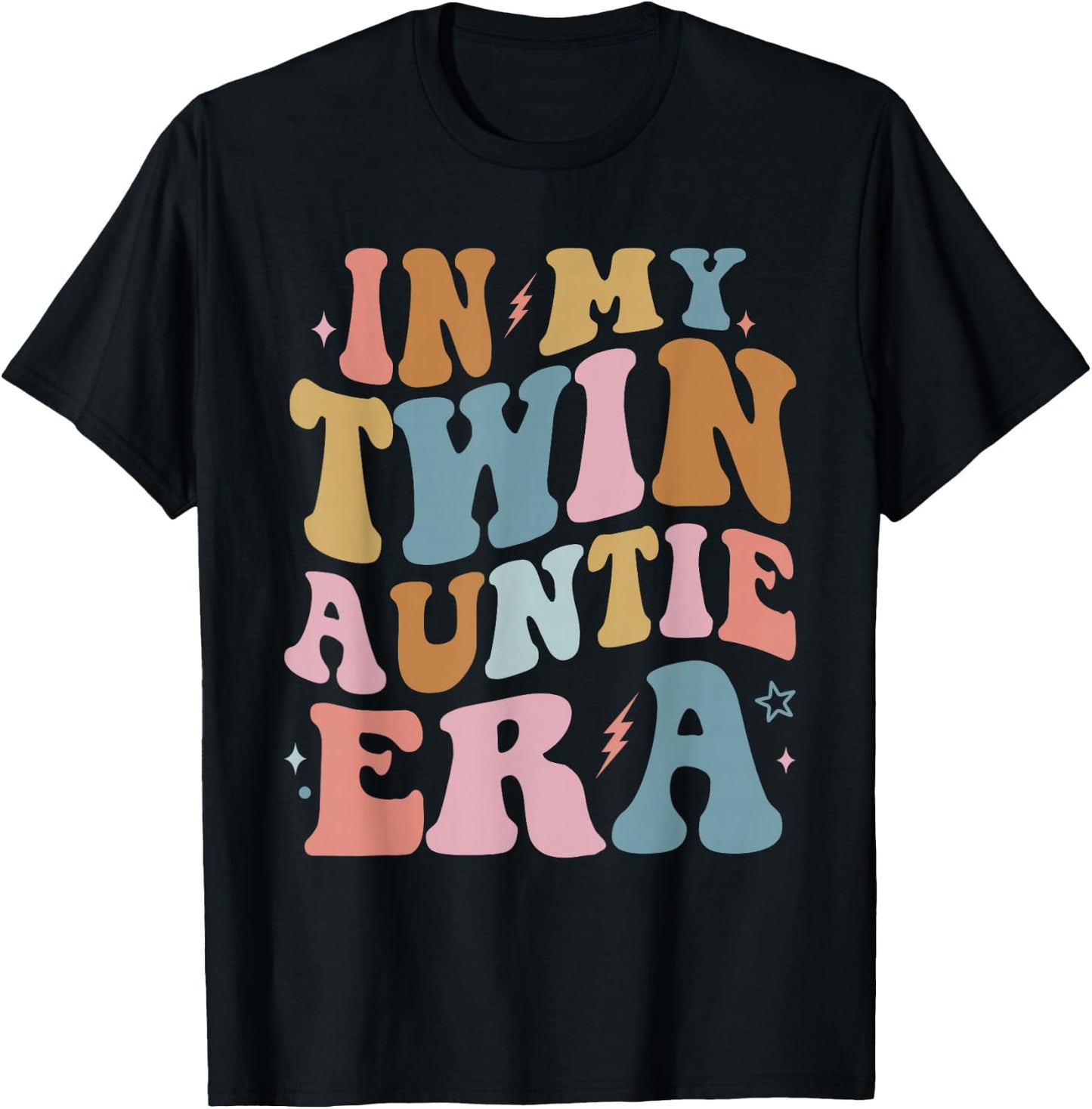 In My Twin Auntie Era Pregnancy Announcement T-Shirt - T-Shirt | Black