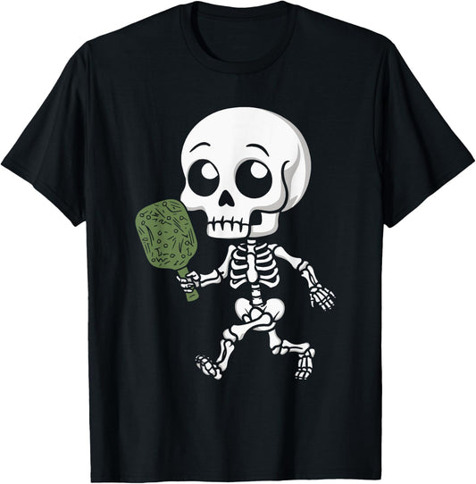 Skeleton Pickleball Costume T-Shirt - T-Shirt | Black