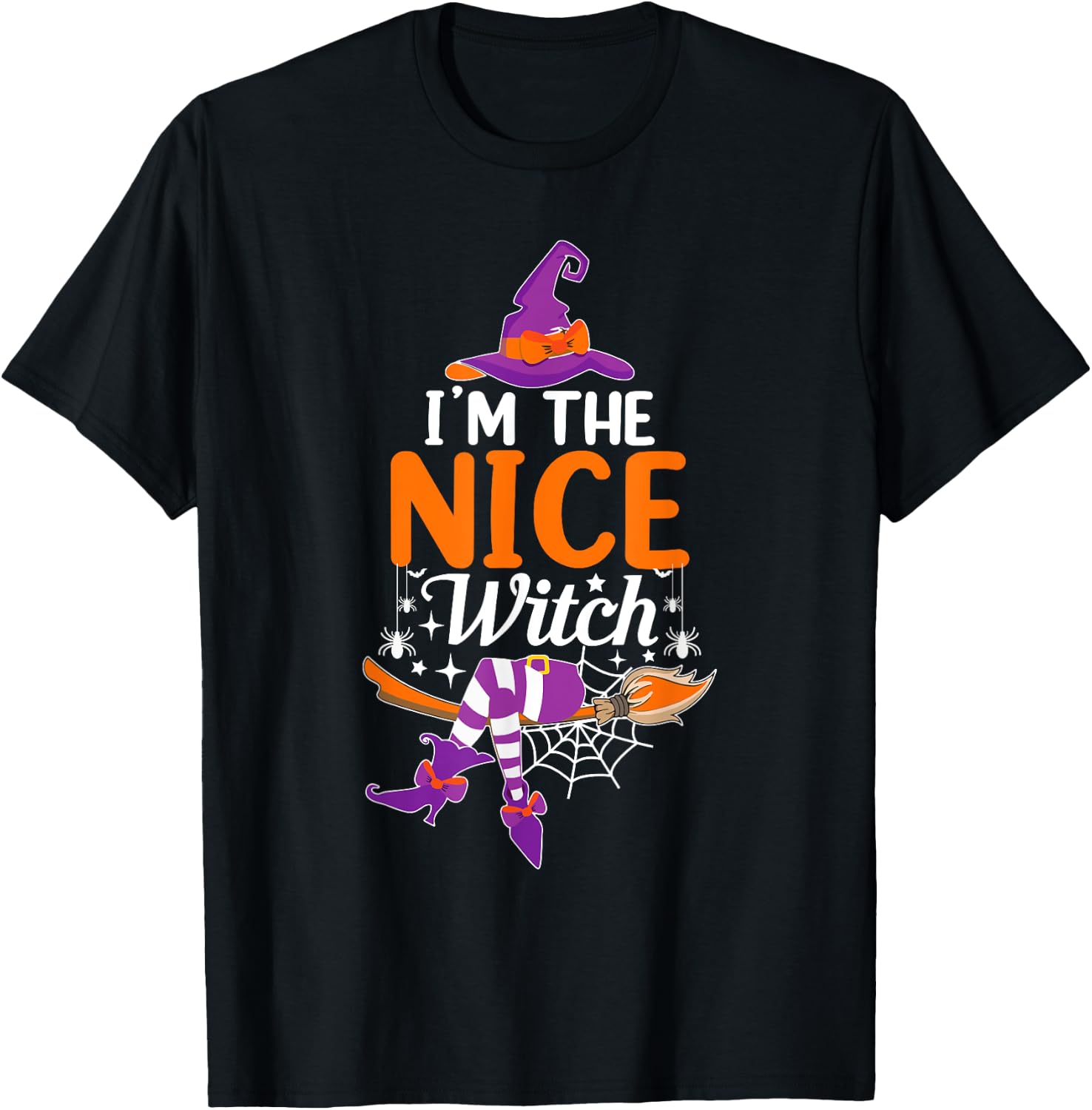 I'm The Nice Witch Funny Halloween Family Matching T-Shirt - T-Shirt | Black