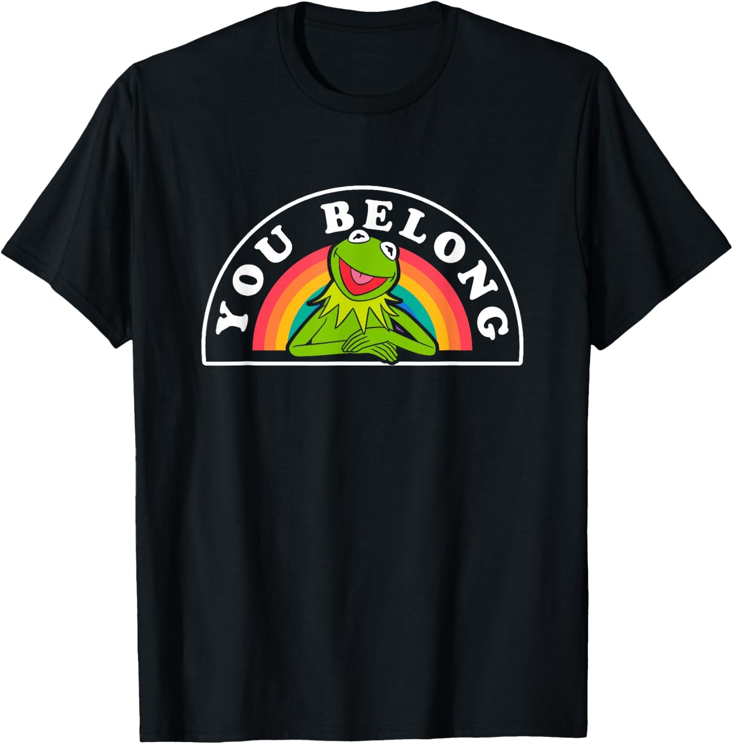 Disney The Muppets Kermit You Belong Rainbow T-Shirt - T-Shirt | Black