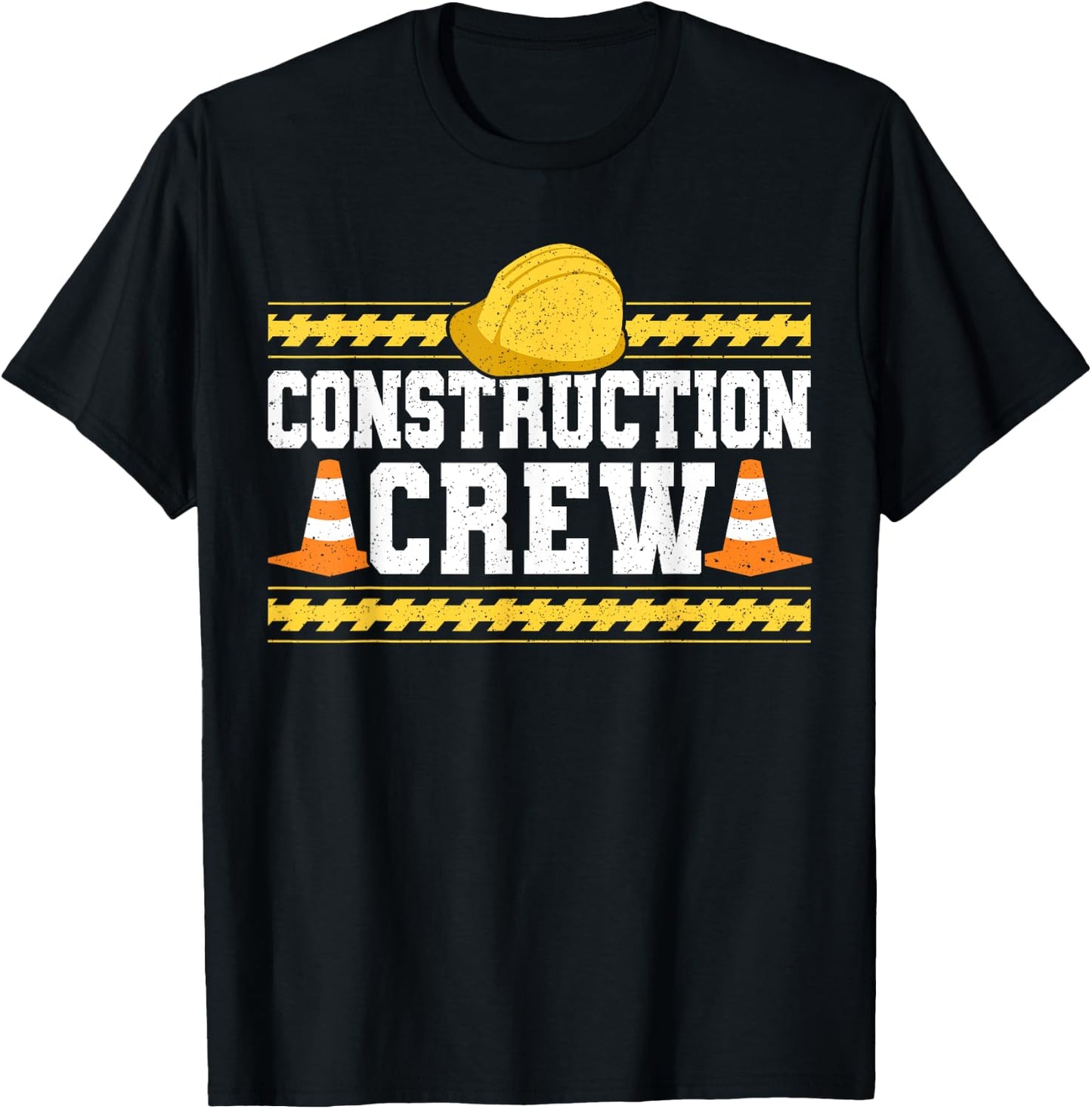 Construction Crew Highway Worker Birthday T-Shirt - T-Shirt | Black
