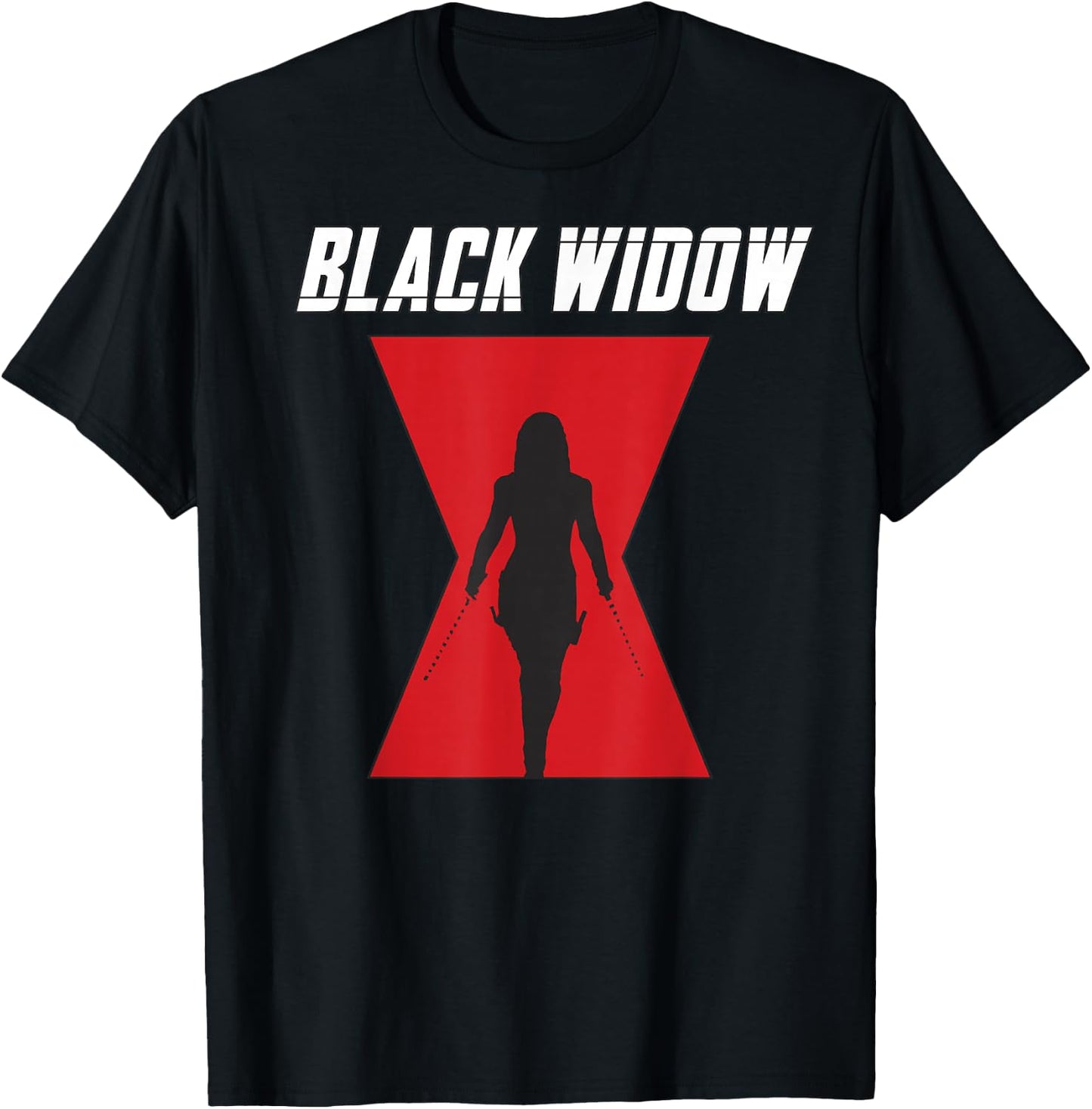 Marvel Black Widow Logo Silhouette Small T-Shirt - T-Shirt | Black