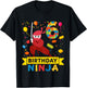 Kids 6 Year Old Building Blocks Ninja 6th Birthday Boy T-Shirt - T-Shirt | Black