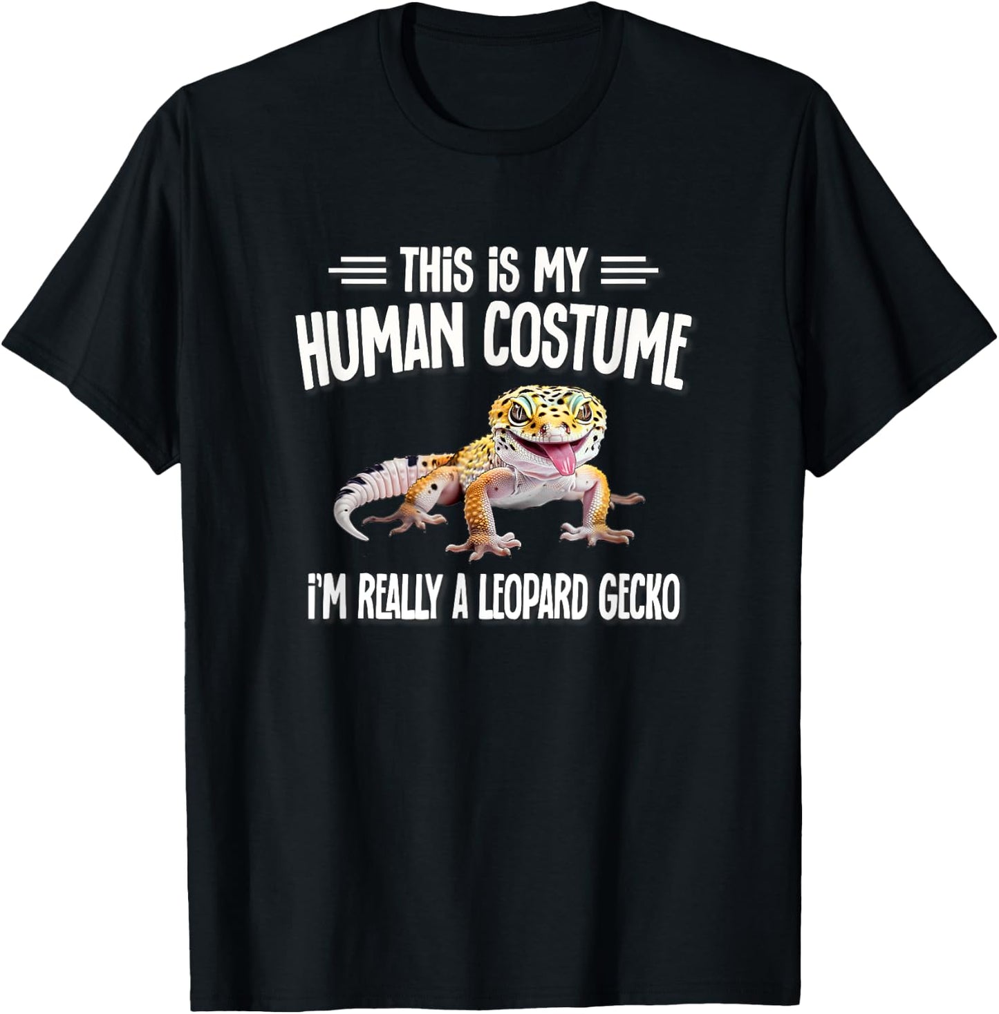 Reptile Human Costume Leopard Gecko Lover T-Shirt - T-Shirt | Black