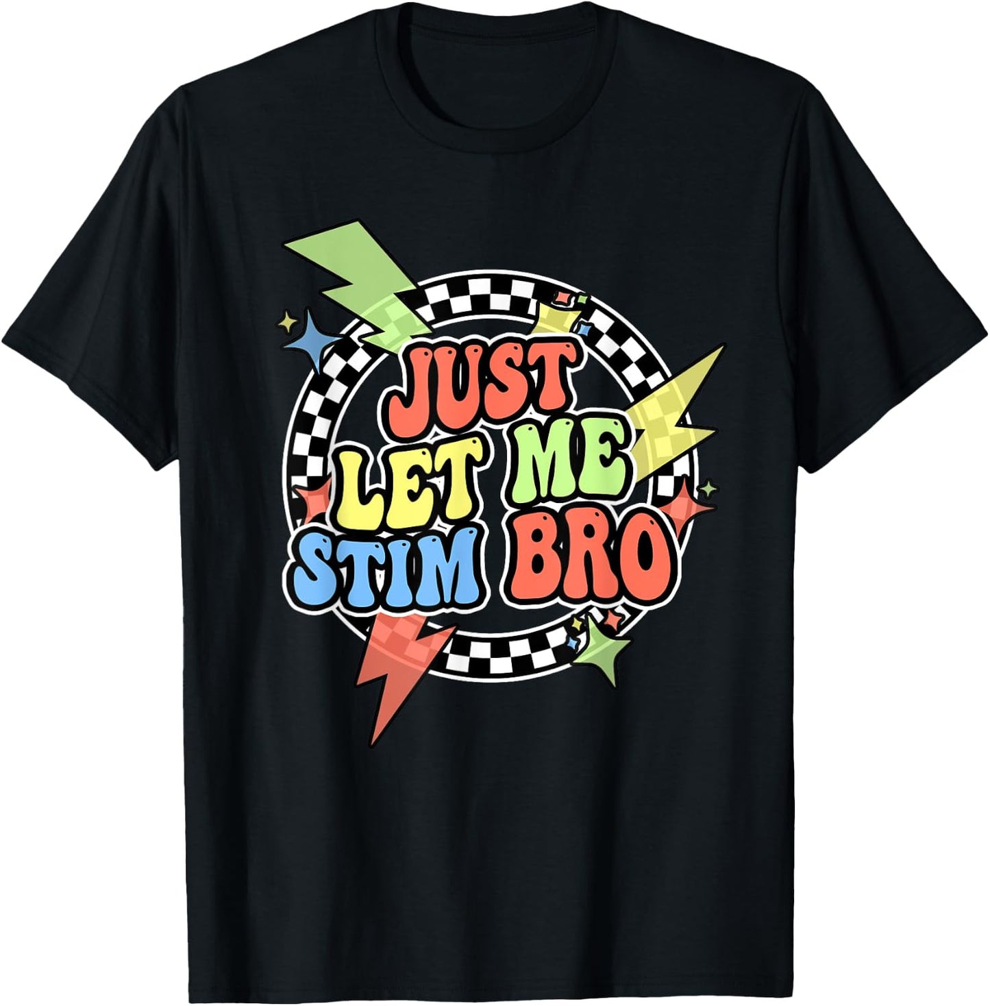 Retro Just Let Me Stim Bro Shirt Kids Toddler Awareness T-Shirt - T-Shirt | Black