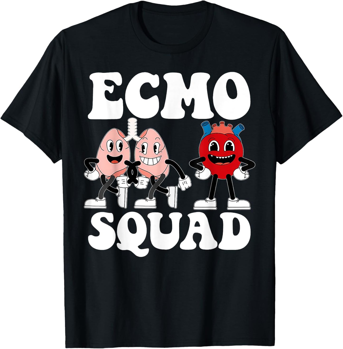 Retro ECMO Nurse Squad Ecmo Specialist Crew Cvicu ICU Peds T-Shirt - T-Shirt | Black